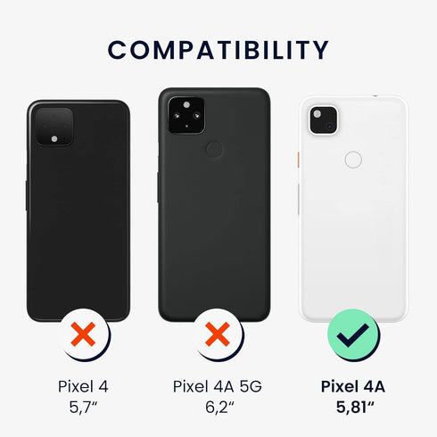 kwmobile Case Compatible with Google Pixel 4a Case - Slim Protective TPU Silicone Phone Cover - Pixie Green...