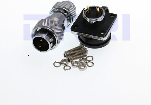 DRRI DRRI WS16 ?16mm 2pin 3pin 4 pin 5pin 6pin 7pin 9pin Metal Square Flange Panel Mount Aviation Cable Connector (2pin)...