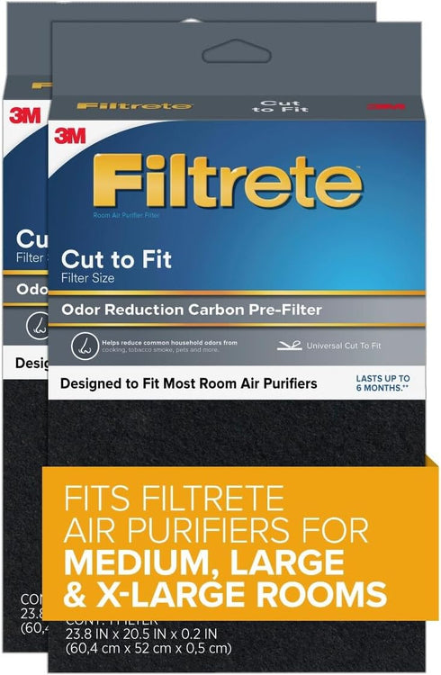 Filtrete Odor Defense Carbon Prefilter for Air Purifier, 2-Pack, Cut to fit most air purifiers...