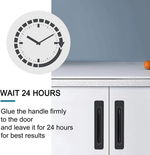 2Pcs Adhesive Cabinet Door Handles, Aluminum Alloy Stick on Shower Door Handle, Self Stick Pulls No Drilling for Kitchen Cabinet/Dresser/Drawer/Cl...