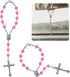 2PCS Pink Rosary Car Rearview Mirror Charms, Interior Pendant Decorations with Medal and Cross, Hanging Accessories for Women and Men (Pink)...