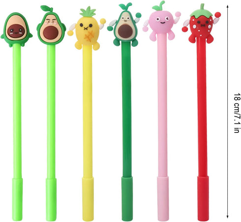 Cute Pens, Kawaii Animal Pens, Kawaii School Supplies Gel Ink Pens Boys Girls Cartoon Pens for Writing, Gifts for Children and Teachers Black Refi...