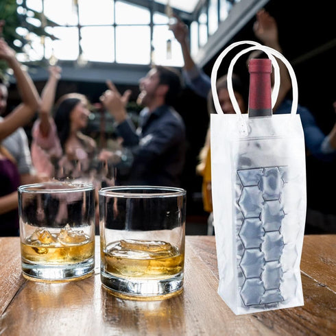 2 Pcs Wine Chiller?Ice Wine Bag, Gel Wine Bottle Chill Cooler Ice Bag,Wine Cooler Refrigerator & Beverage Transport, Clear Freezer Bag?Wine Bottle...