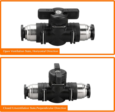 10mm Push Connect Valve Ball Valve 10mm Air Flow Control Valve Quick Connect Valve Tube Fittings Straight Union Pneumatic air compressor valve 3Pa...