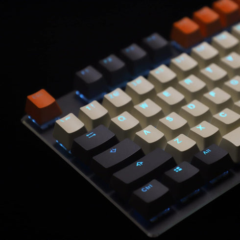 Carbon Miami PBT Double Shot Shine Through ANSI Backlit Keycaps for MX Mechanical Keyboard Melody 96 KBD75 68 61 87 104 Keychron(Only Keycap) (Car...