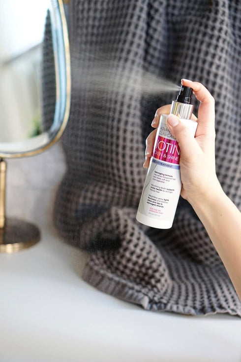 Advanced Clinicals Biotin Hair Spray Thicken & Shine Leave In Treatment, Biotin Detangling Formula Nourishes Fine, Damaged, Or Frizz Prone Hair & ...