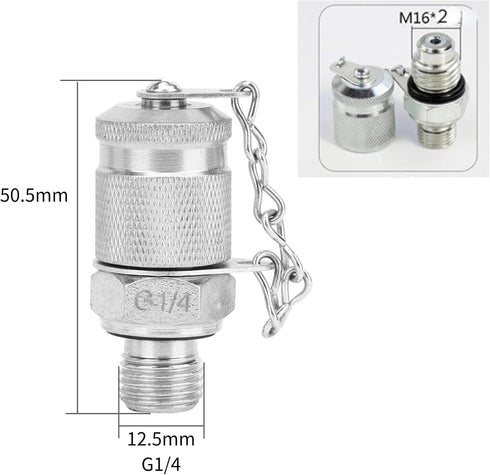Walfront G1/4-M16x2 Hydraulic Test Adapter Hose Fitting Adapter Hydraulic Test High Pressure Measuring Point Coupling for Testing, Pneumatic Auxil...