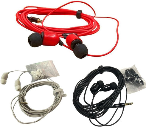 3 Pack 10FT Earbuds 3.5mm Stereo 3 Pole Headset Earphones 3 Meter Long Extension Wired Cord Cable Earphone Monitor in-Ear Headphone for Live Strea...
