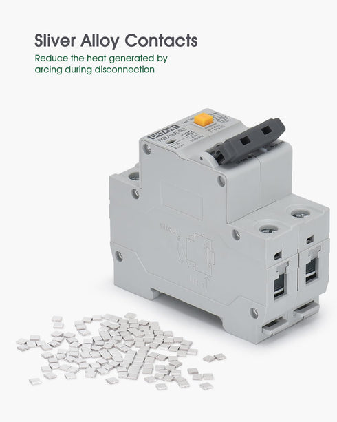 Ground Fault Circuit Breaker, 10 Amp 120V AC DIN Rail Mount Residual Current Circuit Breaker, Thermal-Magnetic Trip, Earth-leakage Protection Circ...