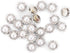 100Pcs Crystal Pearl Buttons, Round Flatback Rhinestone Beads Buttons with Diamond, DIY Craft Sewing Fasteners Accessories for Jewelry Making, Clo...