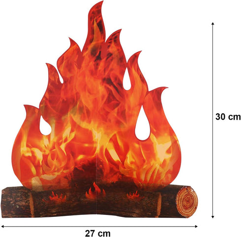 Boao 6 Set Fake Fire Fake Flame Camping Decoration 3D Cardboard Campfire Centerpiece Artificial Flames Campfire Party Decoration for Camp Bachelor...