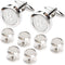 Mens Cufflinks and Studs Tuxedo Shirts Business Wedding Initials Alphabet A-Z Gift Set...