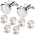 Mens Cufflinks and Studs Tuxedo Shirts Business Wedding Initials Alphabet A-Z Gift Set...