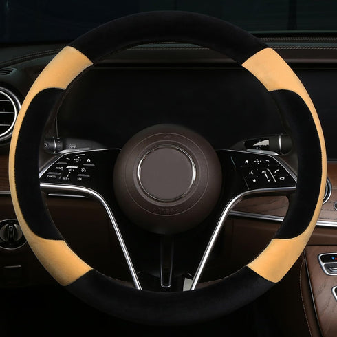 Steering Wheel Cover Deluxe Steering Wheel Protector for Cars MPV SUV Van Pickup Truck 14.5-15 inch (Yellow)...