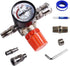 Air Compressor Pressure Regulator with Dial Indicator, 0-175 PSI Air Gauge for Air Compressor and Air Tools (four-way valve)...