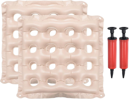 PATIKIL Inflatable Seat Cushion, 2 Pack Portable Chair Cushion Breathable Backrest Air Seat Pad for Wheelchairs Office Chairs, Beige...