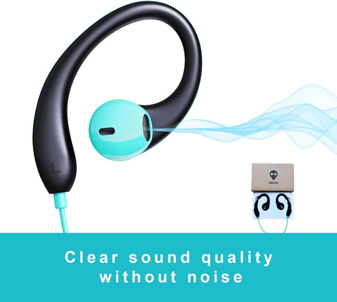 mucro Sport Earbuds Wired in-Ear Headphones with Over Ear Hook Earclip Running Earphones Wrap Around Ear Buds Compatible with Smartphone Laptop Ta...