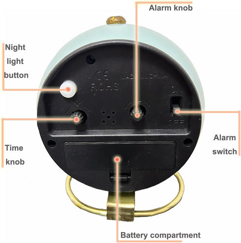 SHISEDECO Small Tableclocks Classic Non-Ticking Tabletop Alarm Clock with Backlight, Battery Operated Astronaut Deskclock with HD Glass for Living...