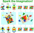 2 Pack Wooden Puzzle Blocks Geometric Tangram + Russian Blocks Puzzle for Kids & Adults, Intelligence Brain Teasers Toy Wooden Puzzle for All Ages...