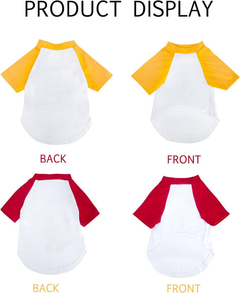 Dog Clothes for Small Dog, Breathable Stretchy Dog Raglan Shirt, Soft Comfortable Cat Puppy Kitten Pet Apparel Outfits (S?1-4lb?, Yellow & Red)...