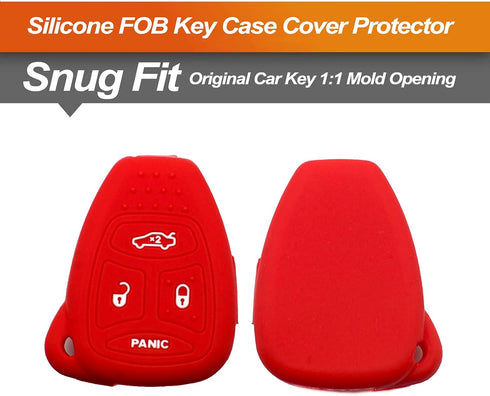 Silicone Key Fob Cover Fit for Chrysler 200 300 PT Cruiser Dodge Charger Magnum Durango Jeep Grand Cherokee Commander Liberty | Car Accessories | ...