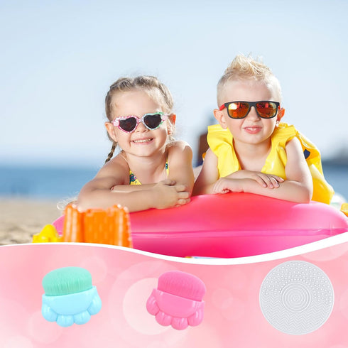 2pcs Sunscreen Applicator, Sunblock Buddy Brush with Protective Case Portable Sun Lotion Applicator Soft Bristle Foundation Sun Cream Brush Set wi...