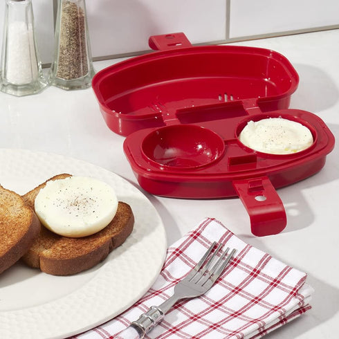 Home Basics Microwave Egg Cooker | 2 Inserts | Cook an Omelette or Individual Egg...