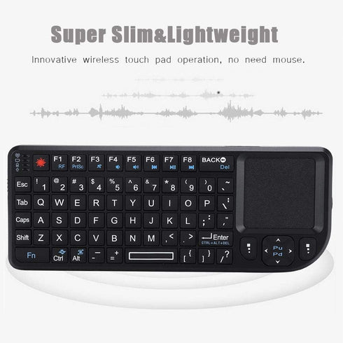 Wireless Keyboard Ultra Mini Touchpad Rechargeable Backlit Keyboard with Infrared Indicator 2.4ghz Wireless Connection...