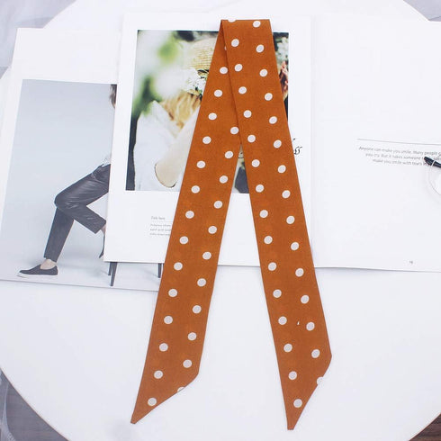 6Pcs Creative Small Dot Pattern Bag Handbag Handle Ribbon Scarf Hair Head Band Neck Scarf Neckerchief Scarf Fashion Gifts...