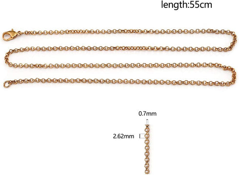 LANBEIDE 40 Packs 10 Colors Brass Necklace Chains 21 Inch Link Cable Chain Necklace with Lobster Clasps Bulk for Jewelry Making...