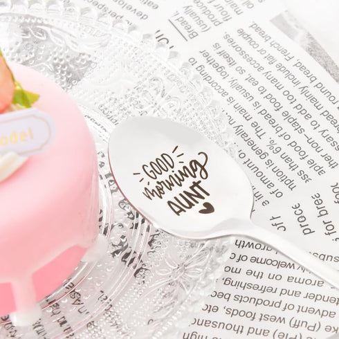 Best Auntie Aunt Birthday Gifts, Special Aunt Gifts from Niece Nephew, Good Morning Aunt Spoon Gift for Auntie Aunt Mothers Day Christmas Gifts, A...