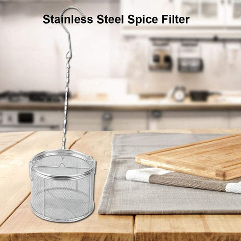 AUNMAS Stainless Steel Tea Ball Strainer and Spice Filter, 4.7 Inch Infusion Basket for Loose Leaf Tea, Soup Seasonings, Broth with Hook,12 x 13cm...
