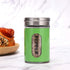 Salt and Pepper Shakers Stainless Steel and Glass Set with Adjustable Pour Holes (Green)...