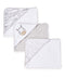 Spasilk Baby 3 Pack Soft Terry Hooded Towel Set for Newborn Boys and Girls, Grey Zebra...