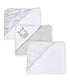 Spasilk Baby 3 Pack Soft Terry Hooded Towel Set for Newborn Boys and Girls, Grey Zebra...