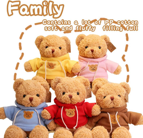 Cute Teddy Bear Plush Stuffed Animal, Teddy Bear with Coffee Hoodie, Gifts for Children(15.7" Brown)...