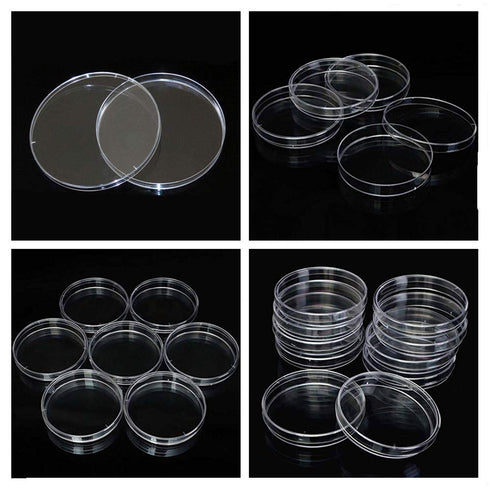 10 Pcs Plastic Petri Dish Sterile Bacterial Culture Dish Laboratory Plant Cell Tissue Culture Petri Dish Accessories Premium Cell Tissue Culture D...