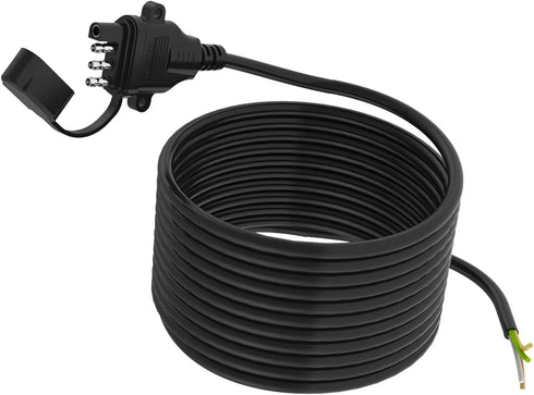 16AWG 10FT Trailer Wiring Harness 4 Pin Flat Trailer Wire Harness Pure Copper 4 Wire Trailer Wire with Jacketed 4 Pin Trailer Connector, Color Cod...