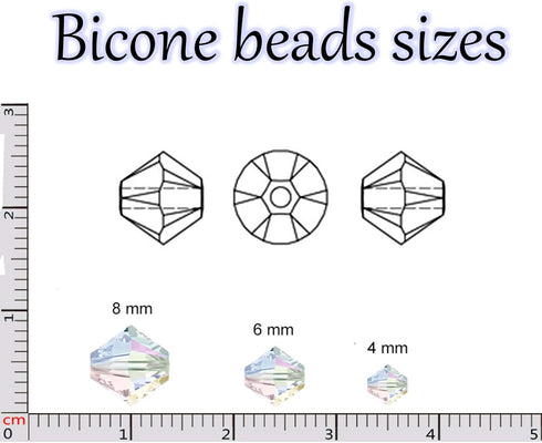 100 Pcs 6mm Crystal Bicone Faceted Glass Beads for Jewelry Making...