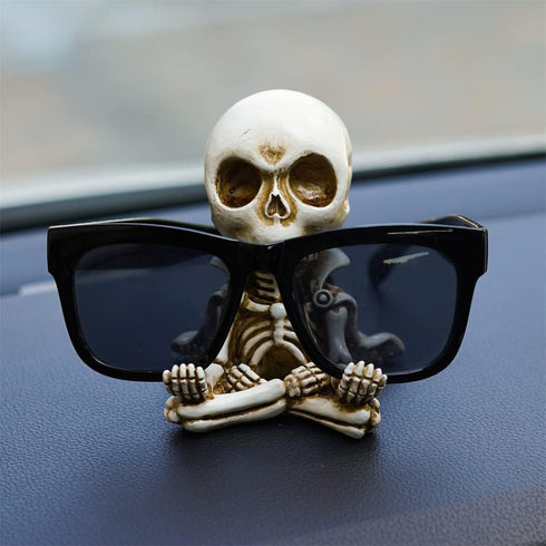 Cute Medidating Skull Dashboard Phone Holder for Car, Car Phone Mount, Skull Car Interior Accessories, Home Office Gothic Halloween Decorations, F...