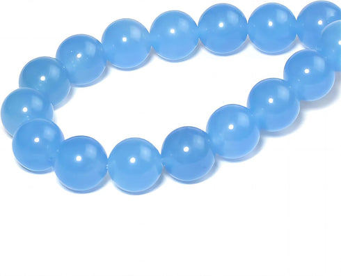 Natural Aquamarine Chalcedony Round Loose Beads for Jewelry Making DIY Bracelet Necklace (4mm)...