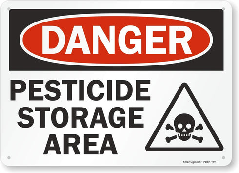 SmartSign "Danger - Pesticide Storage Area" Sign | 10" x 14" Plastic...