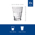 Villeroy & Boch Dressed Up Assorted Design Tumblers (Set of 4), 10.5 oz Capacity, Clear...