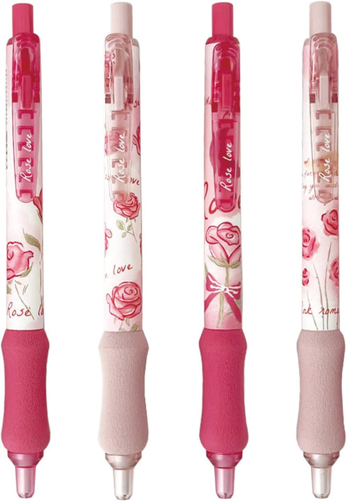 4 Pcs Rose Mechanical Pencil 0.5mm Cute Mechanical Pencil Pink Flower Pencil School Pencil for Girl Women Drawing Pencil (Rose)...
