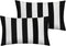 Leaveland White and Black Stripe Set of 2 12x20 Inch Cotton Polyester Square Throw Pillow Case Decorative Durable Cushion Slipcover Home Decor Sof...