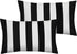 Leaveland White and Black Stripe Set of 2 12x20 Inch Cotton Polyester Square Throw Pillow Case Decorative Durable Cushion Slipcover Home Decor Sof...