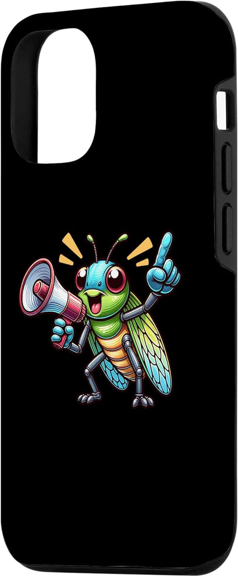 iPhone 15 Robotic Grasshopper With Megaphone, Colorful And Playful Toy Case...