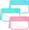 Sanwuta 3 Pcs Preppy Makeup Bag Clear Zipper Pouches for Travel Clear PVC Flat Pouch Nylon Clear Makeup Bags Cosmetic Travel Clear Toiletry Bags C...