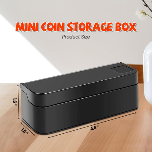 Coin Holder for Car, Mini Change Storage Box for Various Coin Sizes, Universal Portable Auto Money Organizer for Trucks and Vehicles (Black)...