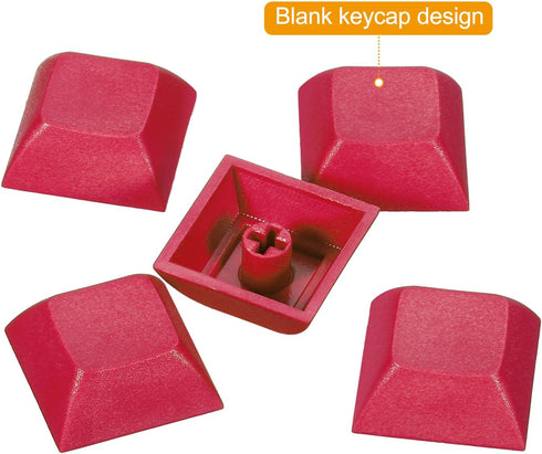 PATIKIL 1U Blank Keycaps, 5 Pack Universal PBT Keyboard Replacement Accessories for MX Mechanical Keyboard, Red...